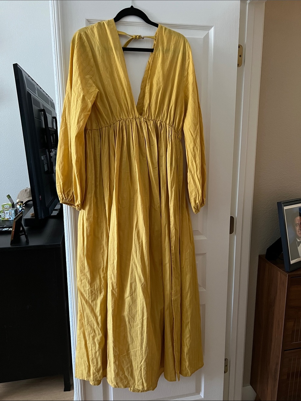 Long Yellow Cotton Dress